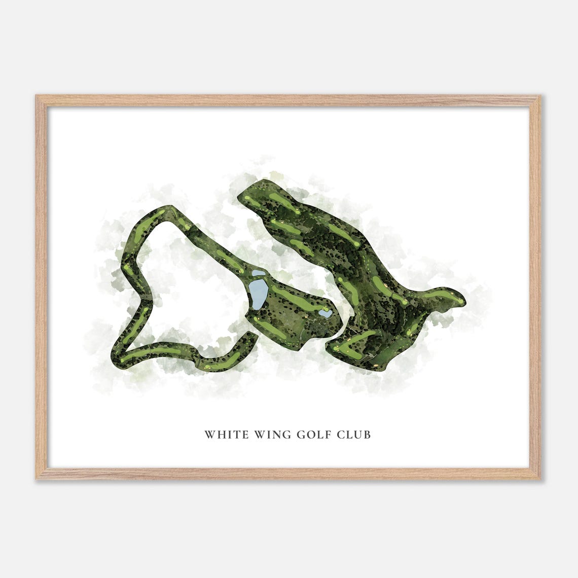 White Wing Golf Club Georgetown Texas Classic Watercolor Map Poster