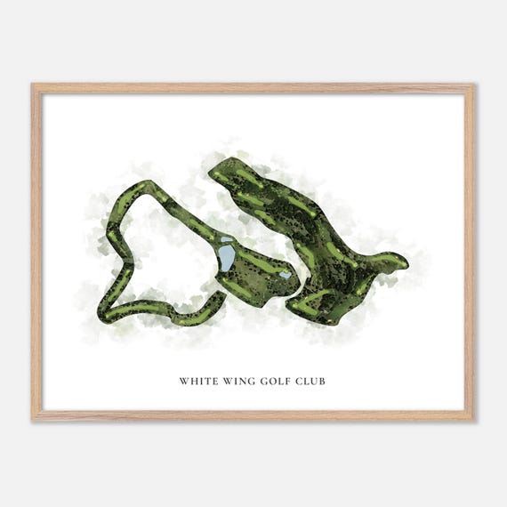 White Wing Golf Club In Georgetown Texas Classic Watercolor Map Golfer Gift Golf Wall Art Golf Poster Print Course Layout