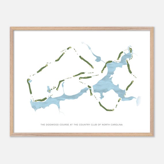 The Dogwood Course At The Country Club Of North Carolina In Pinehurst North Carolina Modern Watercolor Map Golfer Gift Golf Wall Art