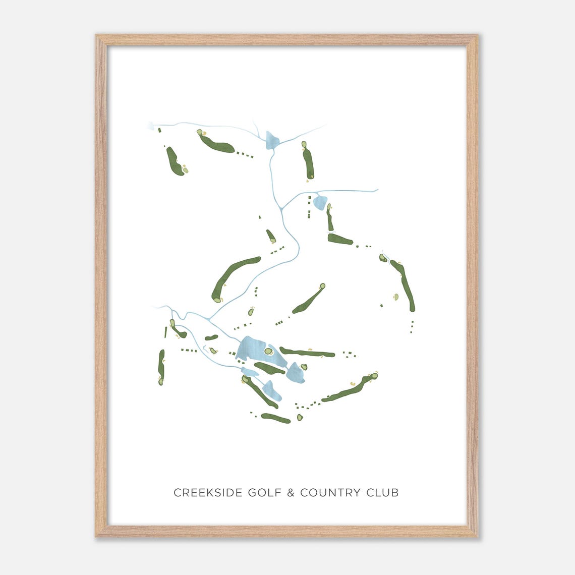 Creekside Golf Country Club Georgia Modern Watercolor Map Poster - Image 2