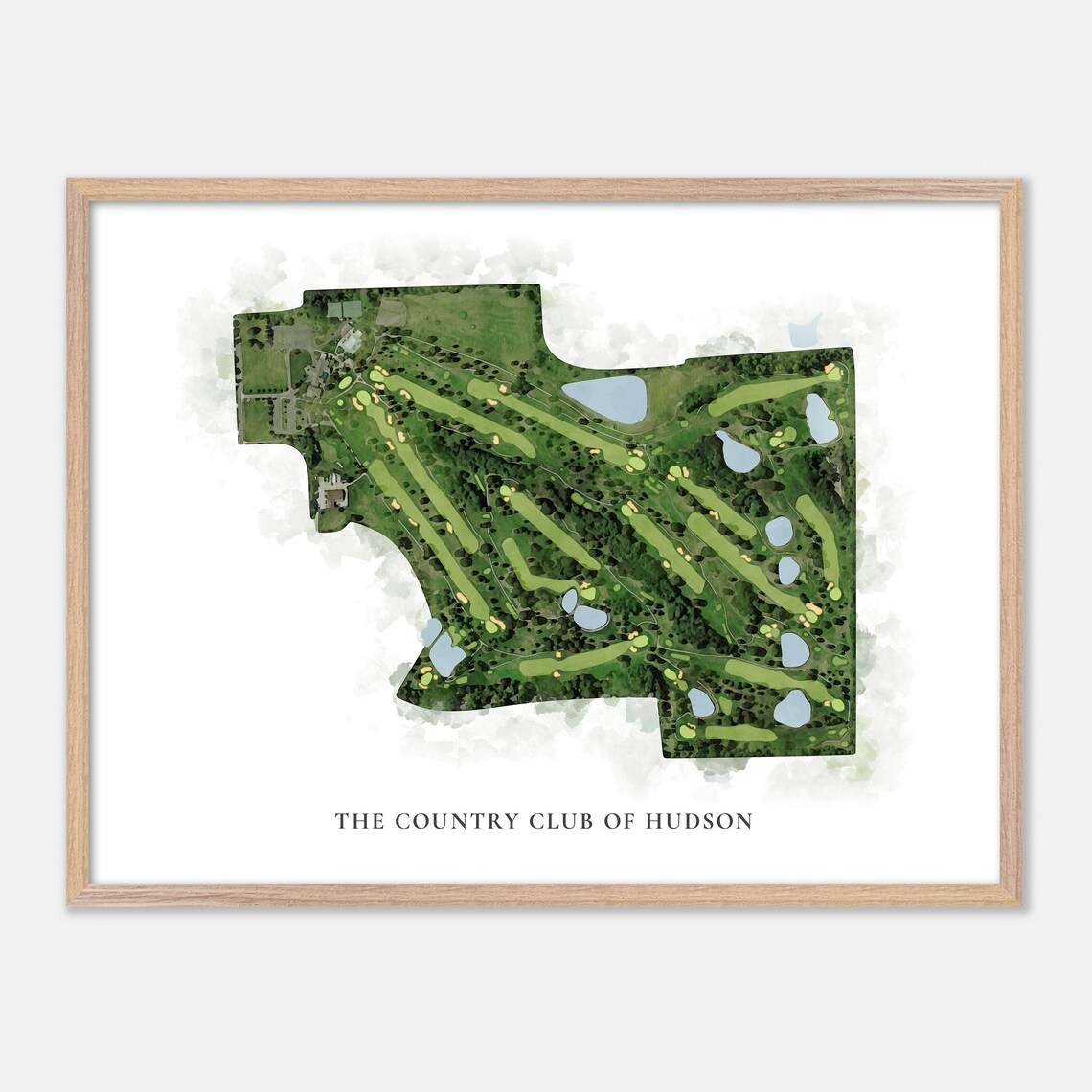 The Country Club of Hudson Ohio Classic Watercolor Golf Map Poster