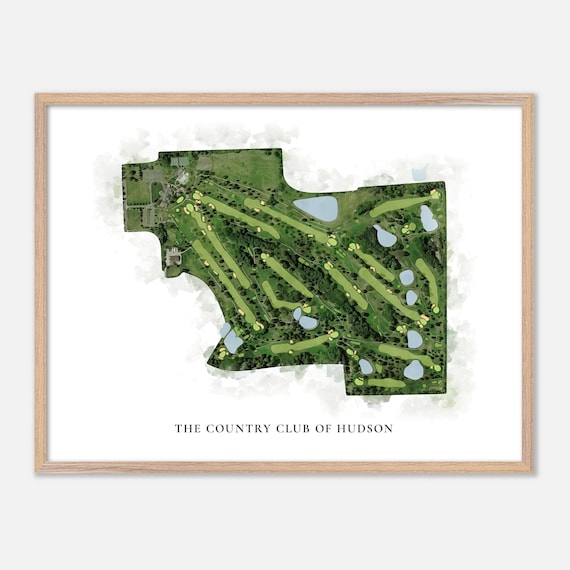 The Country Club of Hudson Ohio Classic Watercolor Golf Map Poster