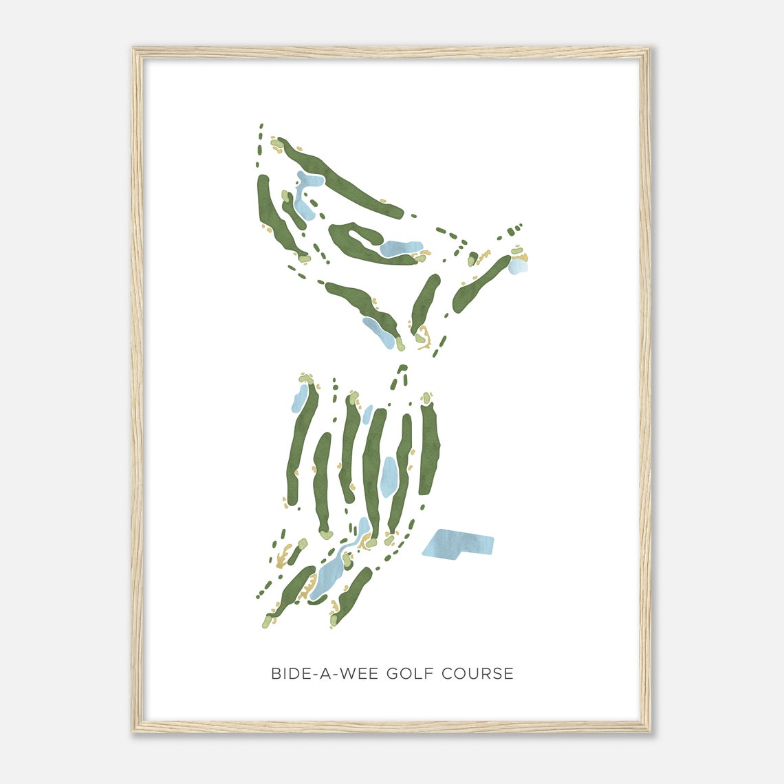 Bide-A-Wee Golf Course Virginia Modern Watercolor Golf Poster
