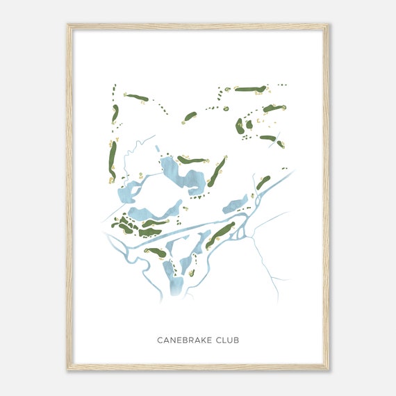 Canebrake Club Alabama Modern Watercolor Map Golfer Gift Golf Wall Art Golf Poster Print Course Layout