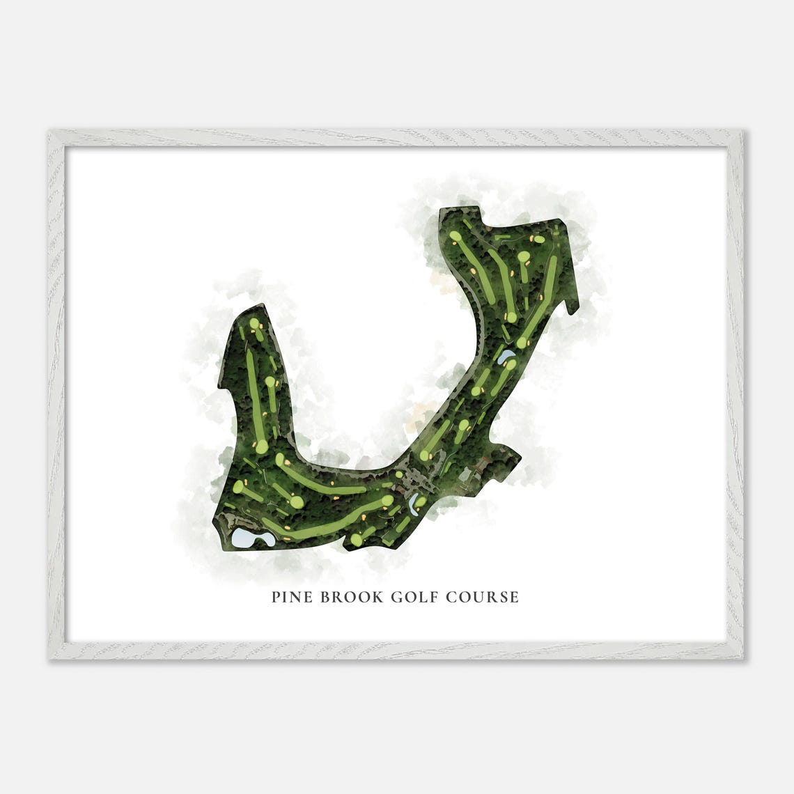 Pine Brook Golf Course Watercolor Aerial Map Art Poster Gift - Image 4