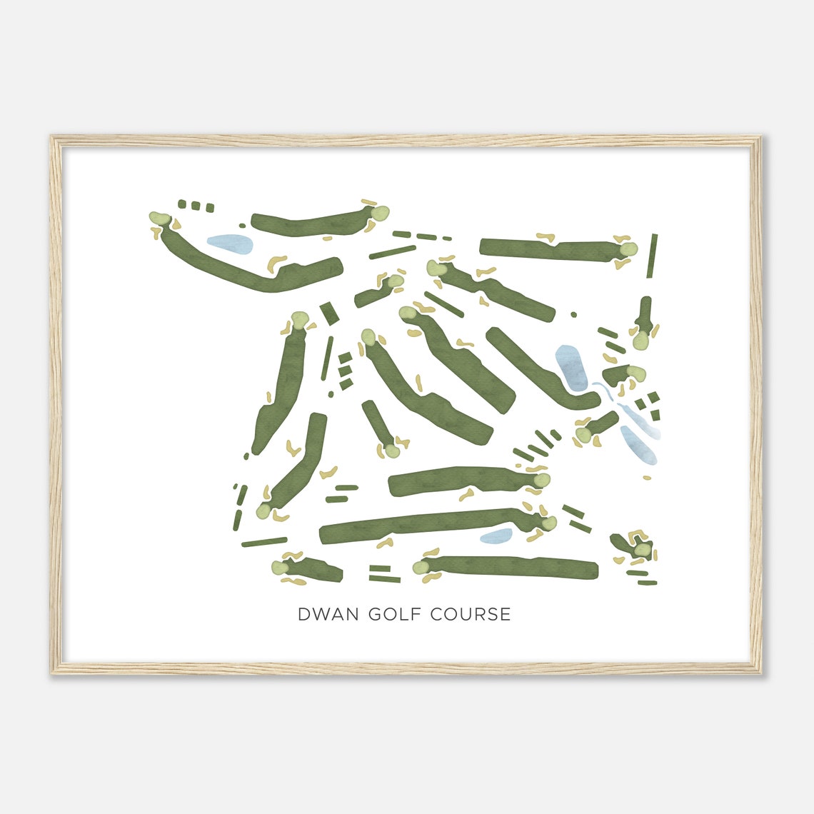 Dwan Golf Course Modern Minimalist Golf Course Layout Poster - Image 2