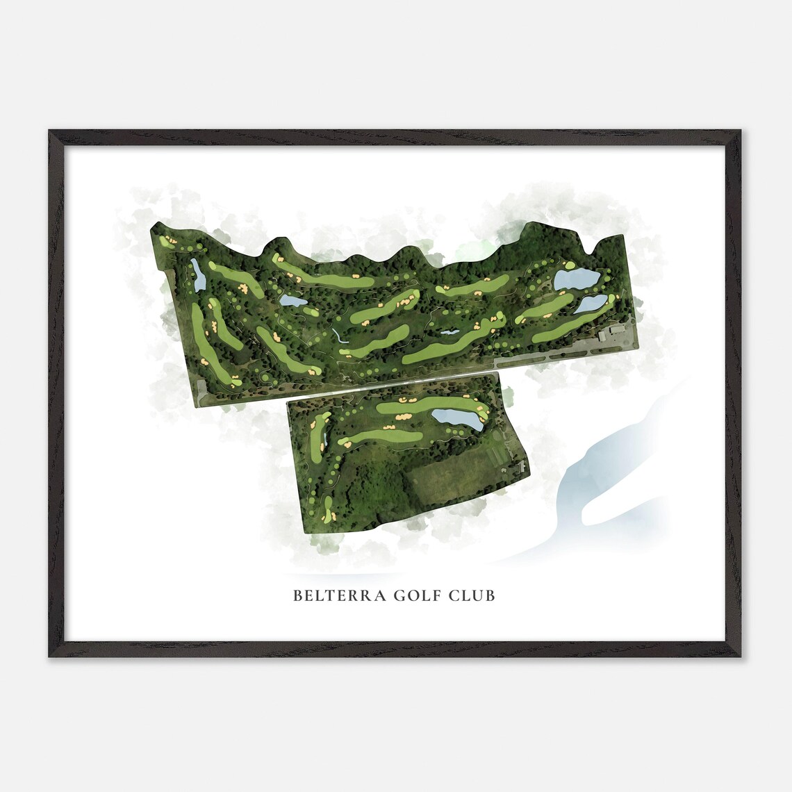 Belterra Golf Club Indiana Classic Watercolor Course Map Poster - Image 5