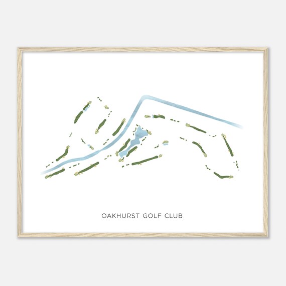 Oakhurst Golf Club Texas Modern Watercolor Golf Course Map Poster