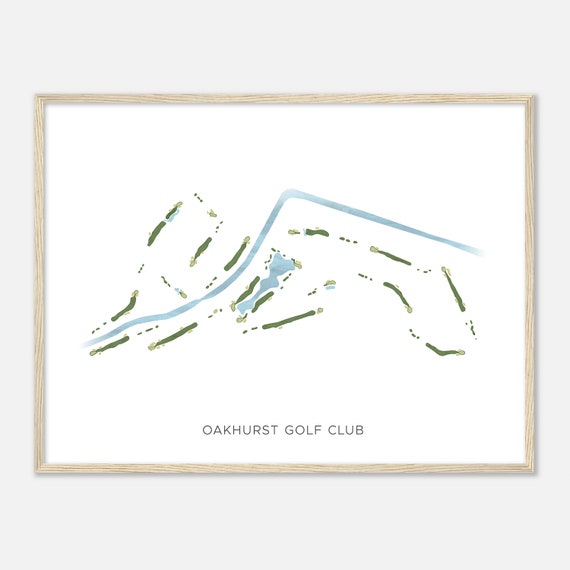 Oakhurst Golf Club Texas Modern Watercolor Map Golfer Gift Golf Wall Art Golf Poster Print Course Layout