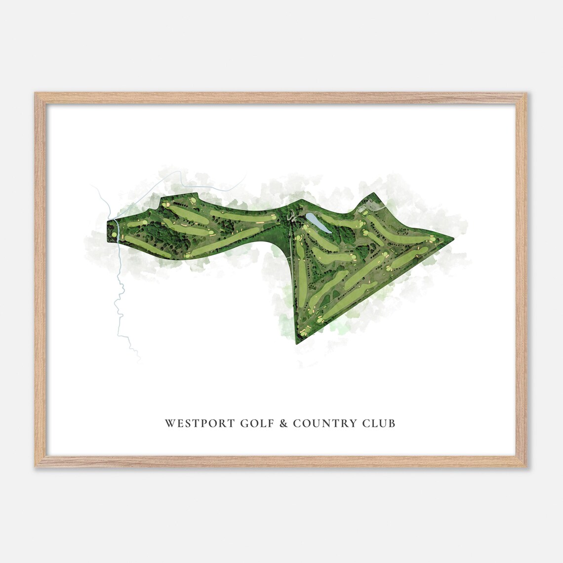 Westport Golf & Country Club New York Classic Watercolor Map Golf Poster