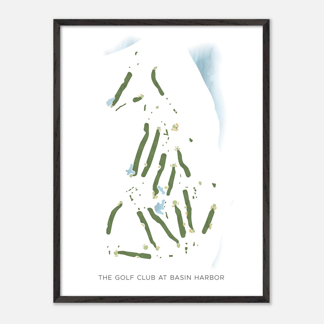Golf Club at Basin Harbor Watercolor Fairway Map Lakeview Poster - Image 3