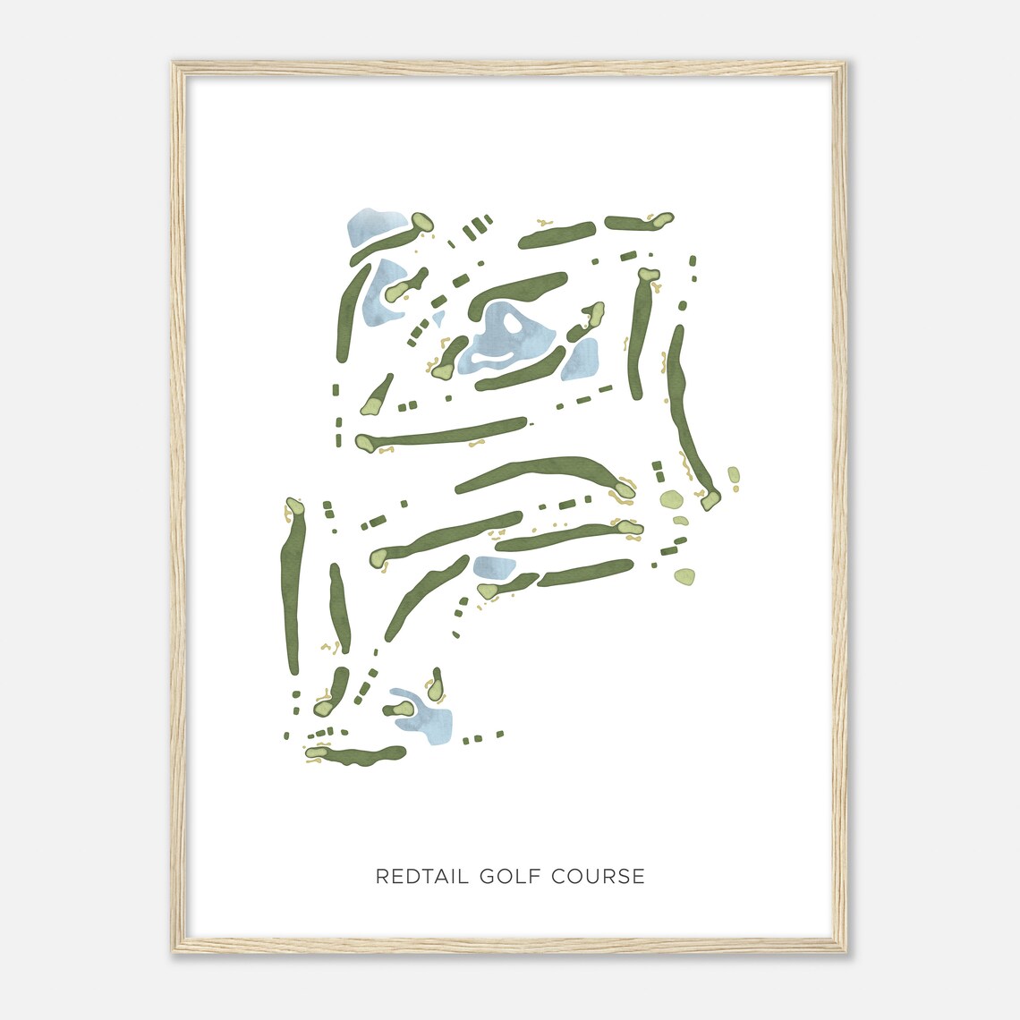 Redtail Golf Course Oregon Modern Watercolor Map Golfer Gift Golf Wall Art Golf Poster Print Course Layout - Image 2