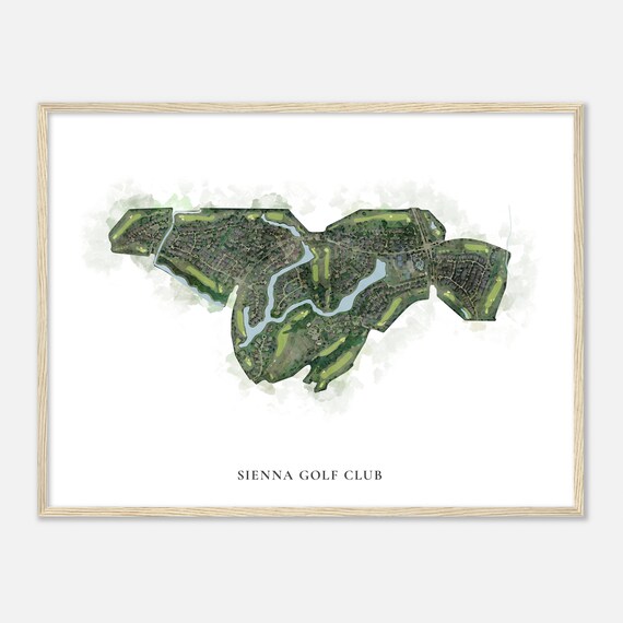 Sienna Golf Club Texas Classic Watercolor Course Layout Poster