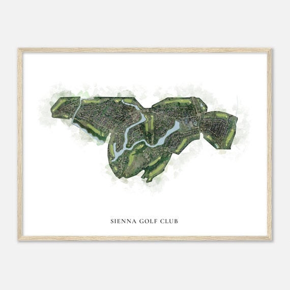 Sienna Golf Club Texas Classic Watercolor Map Golfer Gift Golf Wall Art Golf Poster Print Course Layout
