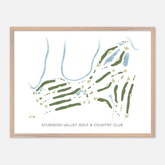 Sturgeon Valley Golf Country Club In Canada Modern Watercolor Map Golfer Gift Golf Wall Art Golf Poster Print Course Layout