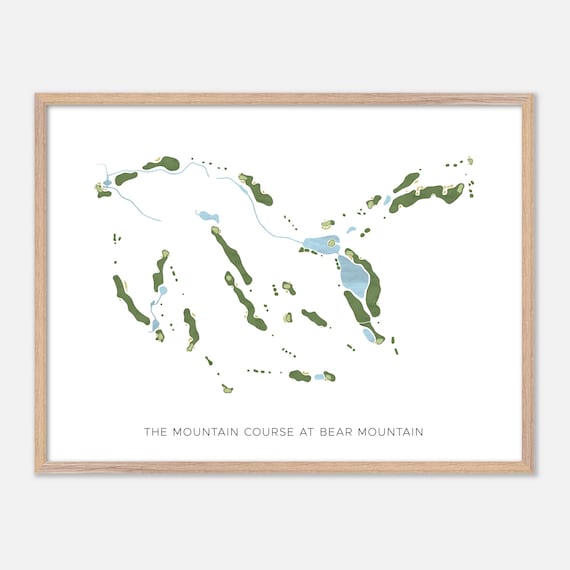 The Mountain Course at Bear Mountain Canada Modern Watercolor Map Poster