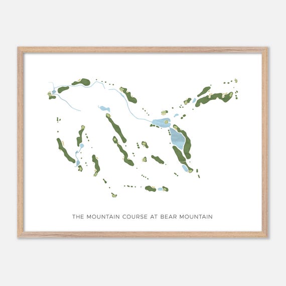 The Mountain Course At Bear Mountain In Canada Modern Watercolor Map Golfer Gift Golf Wall Art Golf Poster Print Course Layout