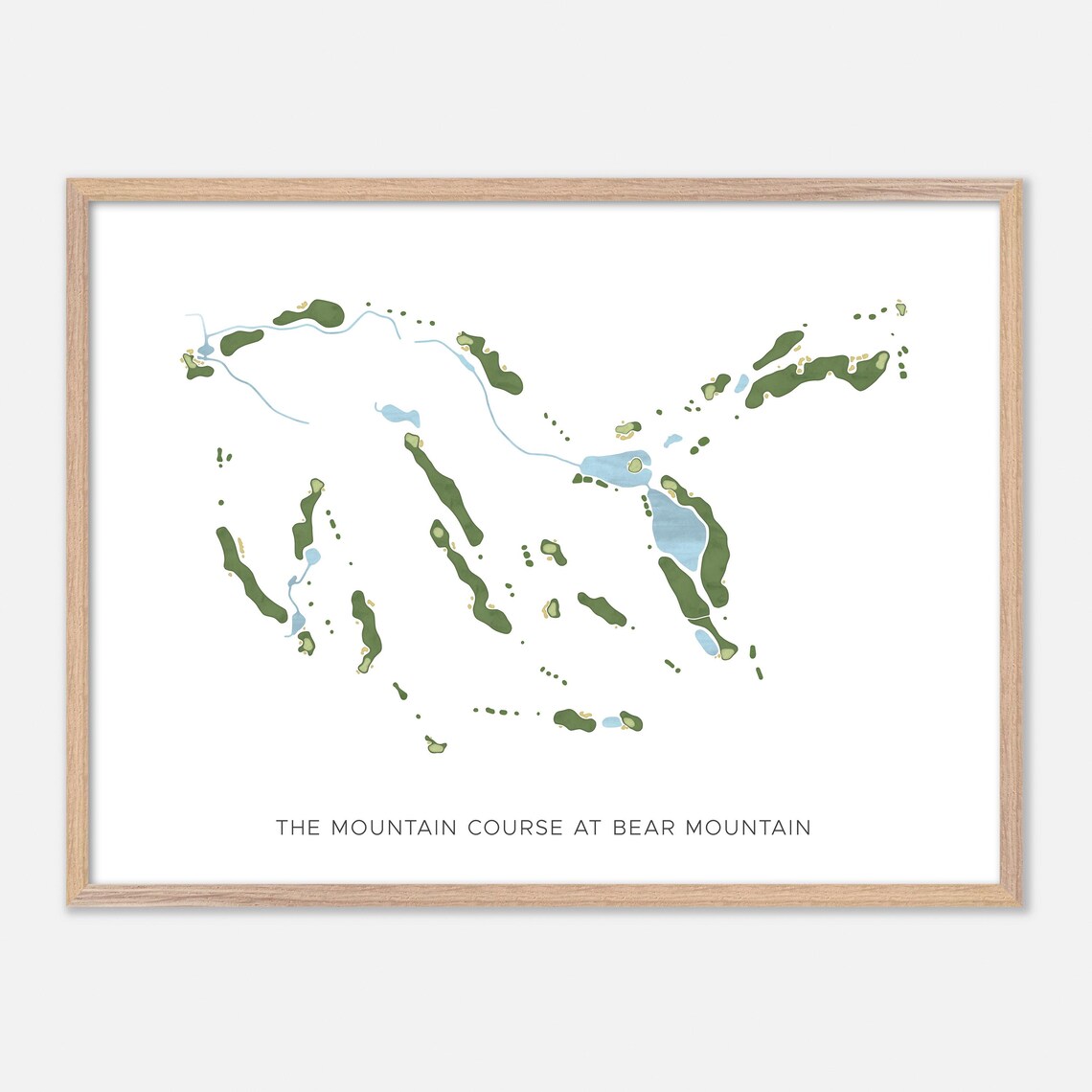 The Mountain Course at Bear Mountain Canada Modern Watercolor Map Poster