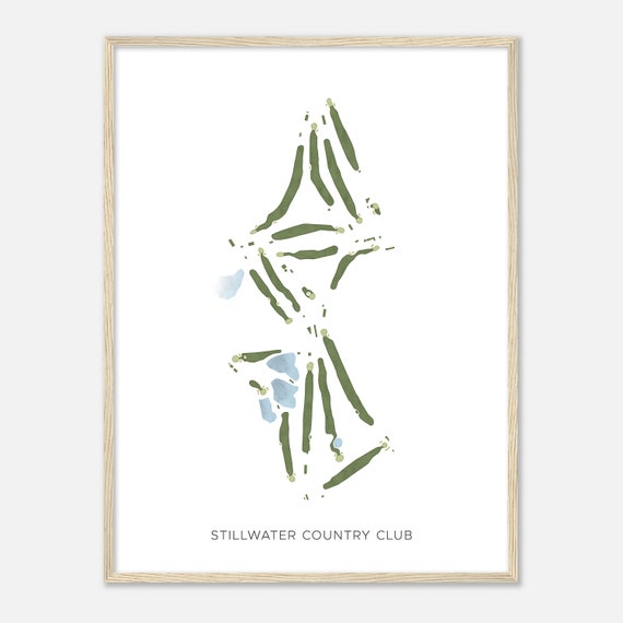 Stillwater Country Club Minnesota Modern Watercolor Map Golfer Gift Golf Wall Art Golf Poster Print Course Layout