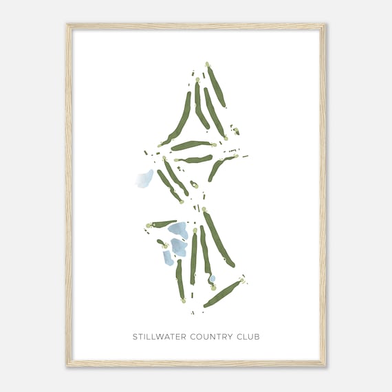 Stillwater Country Club Modern Minimalist Golf Course Map Poster