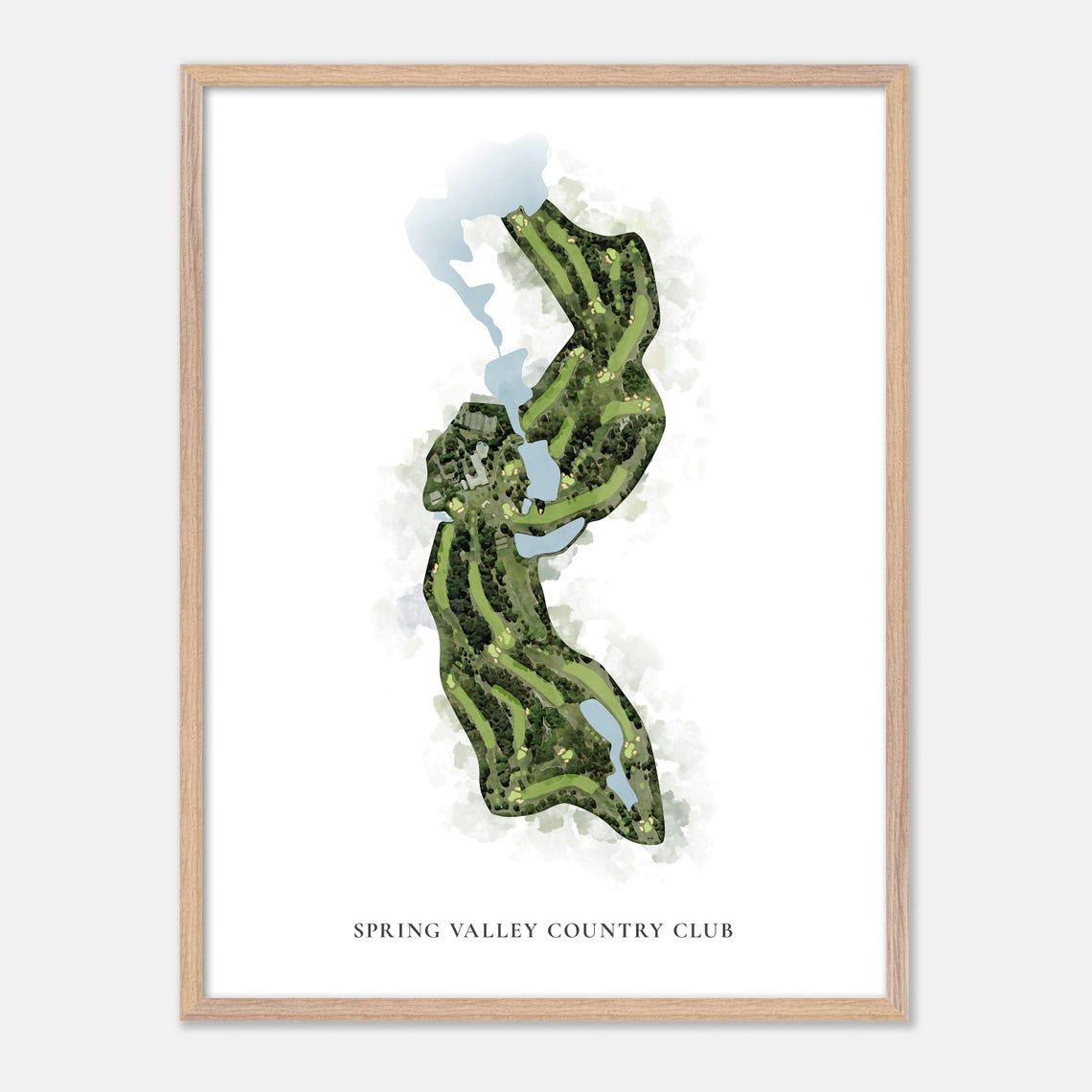 Spring Valley Country Club South Carolina Golf Course Map Poster - Image 6