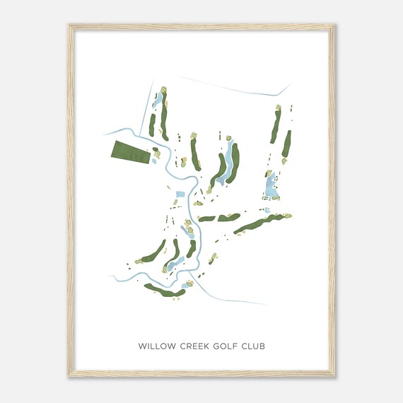 Willow Creek Golf Club Texas Modern Watercolor Course Map Poster