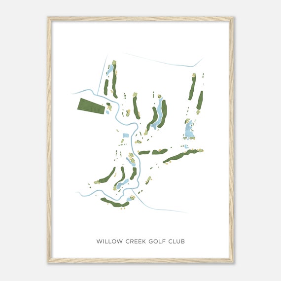 Willow Creek Golf Club Texas Modern Watercolor Map Golfer Gift Golf Wall Art Golf Poster Print Course Layout