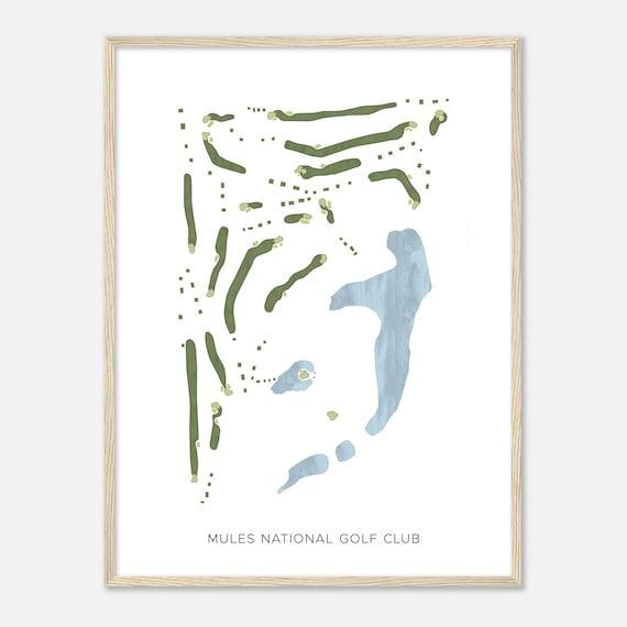 Mules National Golf Club Missouri Modern Watercolor Map Golfer Gift Golf Wall Art Golf Poster Print Course Layout