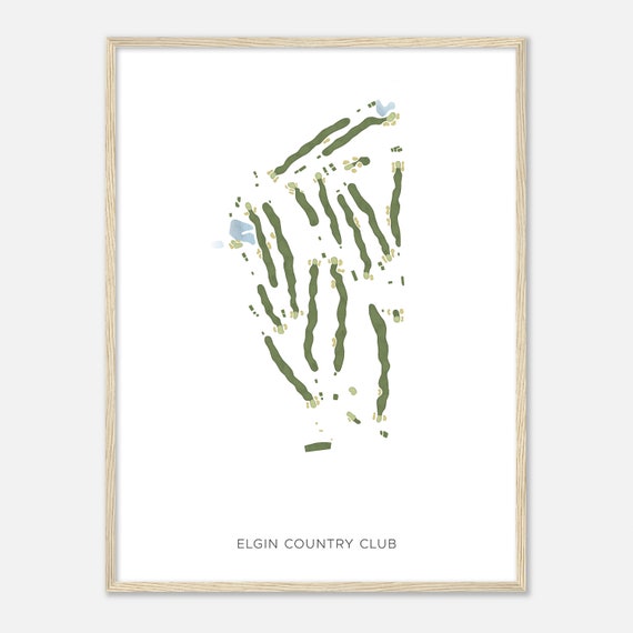Elgin Country Club Illinois Modern Watercolor Map Golfer Gift Golf Wall Art Golf Poster Print Course Layout