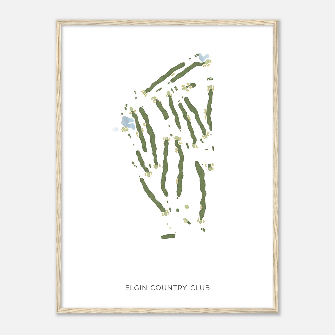 Elgin Country Club Modern Minimalist Course Layout Map Poster