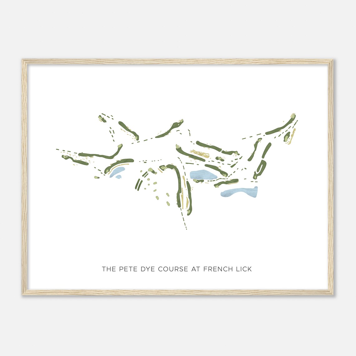 The Pete Dye Course At French Lick Modern Watercolor Map Poster