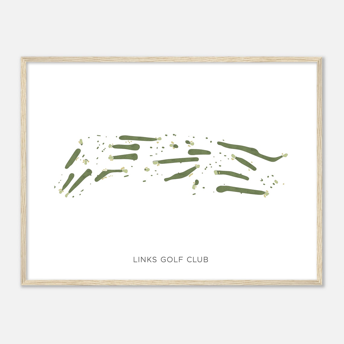 Links Golf Club Minimalist Watercolor Fairway Course Map Poster - Image 2