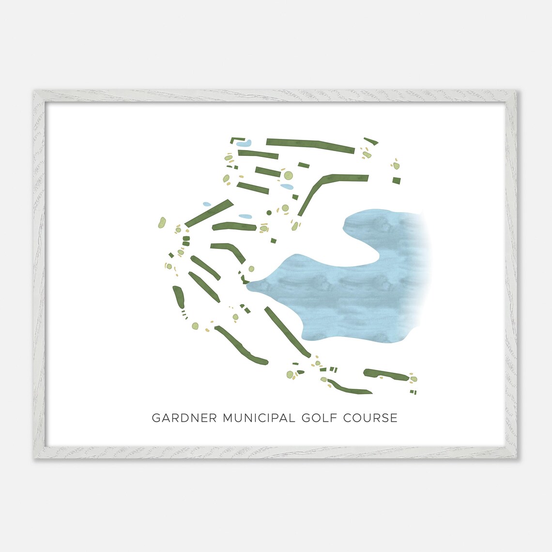 Gardner Municipal Golf Course Gardner Massachusetts Modern Watercolor Golf Map Poster - Image 4