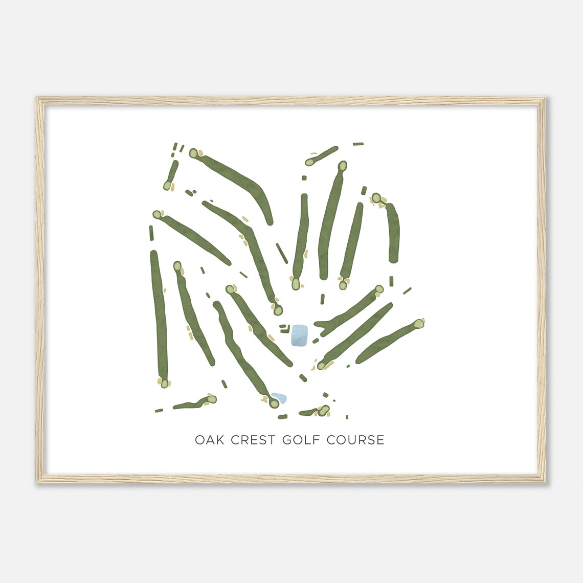 Oak Crest Golf Course Michigan Modern Watercolor Map Golfer Gift Golf Wall Art Golf Poster Print Course Layout - Image 2