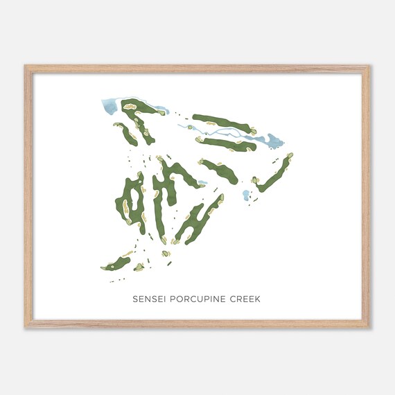 Sensei Porcupine Creek Rancho Mirage Modern Watercolor Map Golf Poster