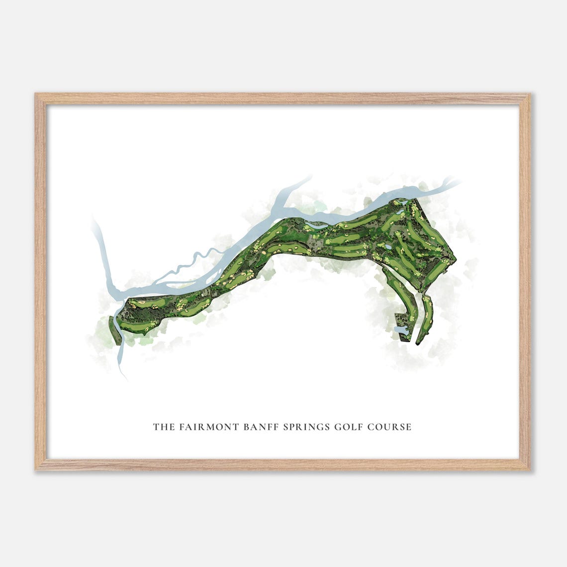 Fairmont Banff Springs Golf Course Classic Watercolor Map Poster