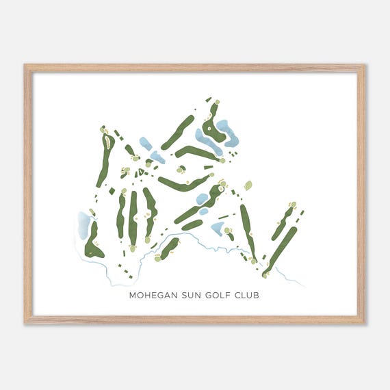 Mohegan Sun Golf Club In Sprague Connecticut Modern Watercolor Map Golfer Gift Golf Wall Art Golf Poster Print Course Layout