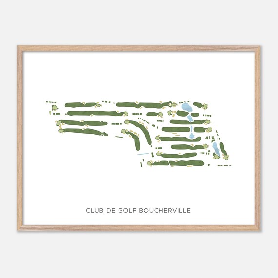Club de Golf Boucherville Canada Minimalist Watercolor Golf Map Poster