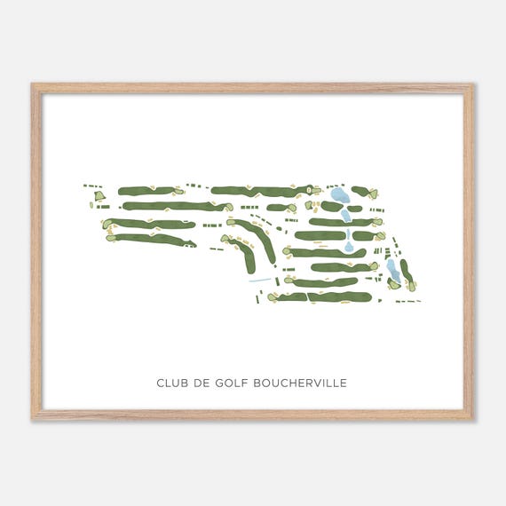 Club De Golf Boucherville In Boucherville Canada Modern Watercolor Map Golfer Gift Golf Wall Art Golf Poster Print Course Layout