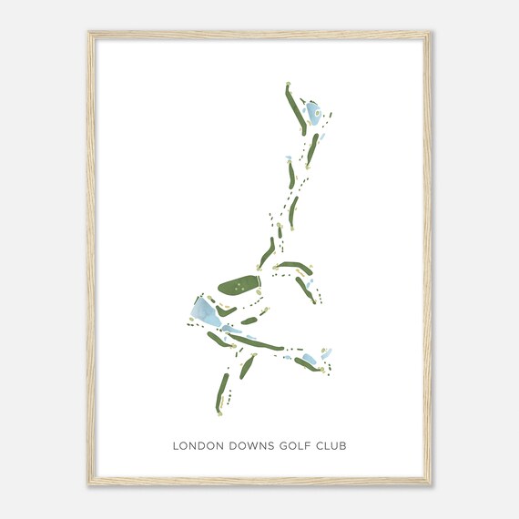 London Downs Golf Club Virginia Modern Watercolor Golf Map Poster
