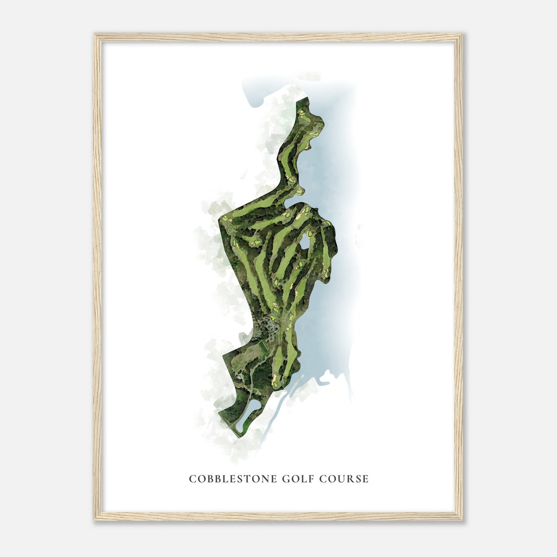 Cobblestone Golf Course Georgia Classic Watercolor Map Poster