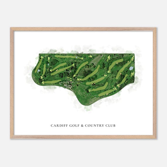 Cardiff Golf Country Club In Canada Classic Watercolor Map Golfer Gift Golf Wall Art Golf Poster Print Course Layout