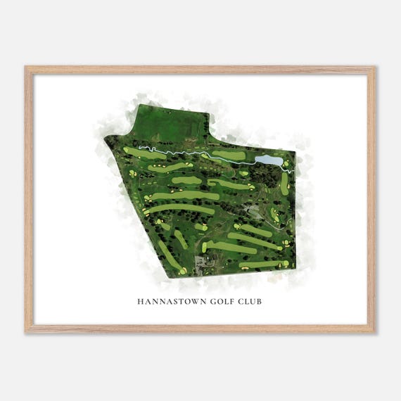 Hannastown Golf Club In Greensburg Pennsylvania Classic Watercolor Map Golfer Gift Golf Wall Art Golf Poster Print Course Layout