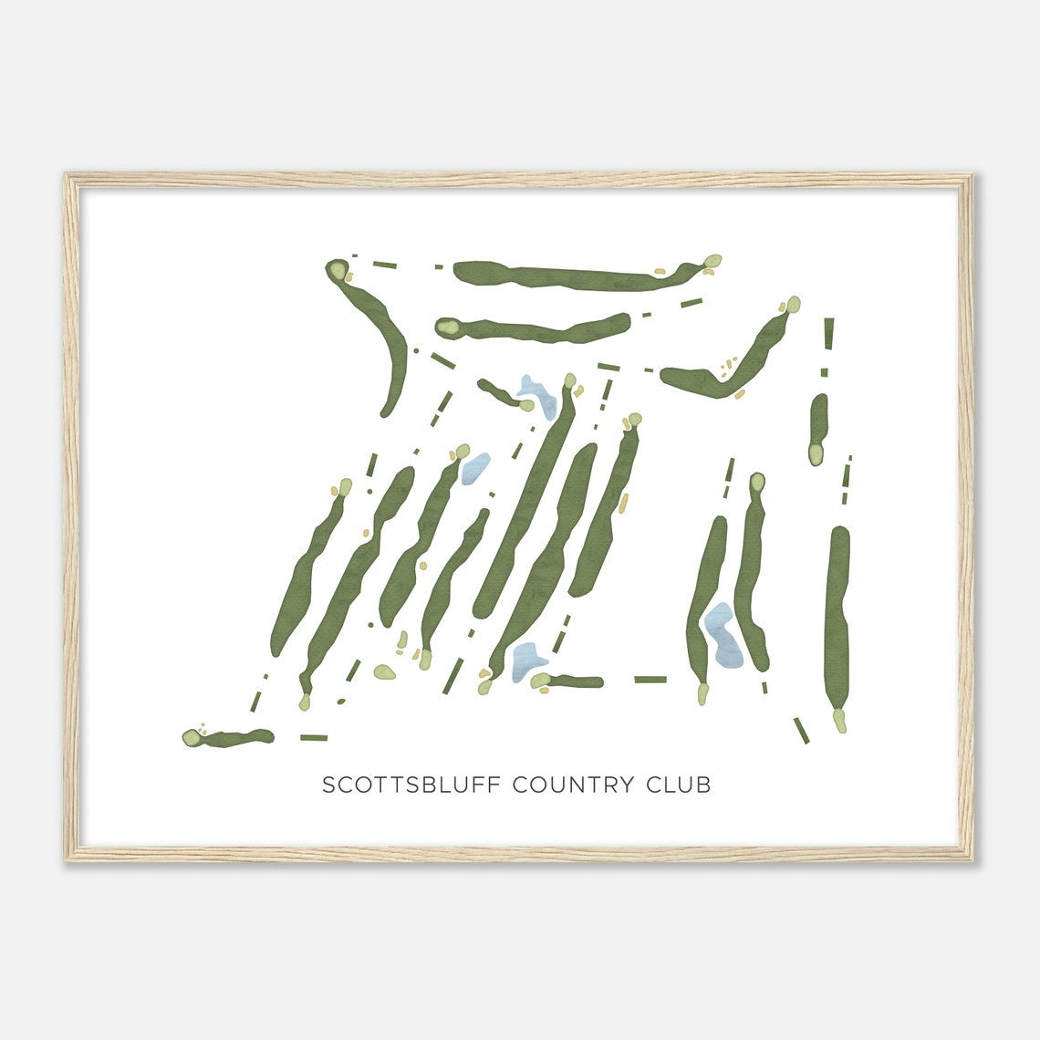 Scottsbluff Country Club Modern Minimalist Golf Course Map Poster - Image 2
