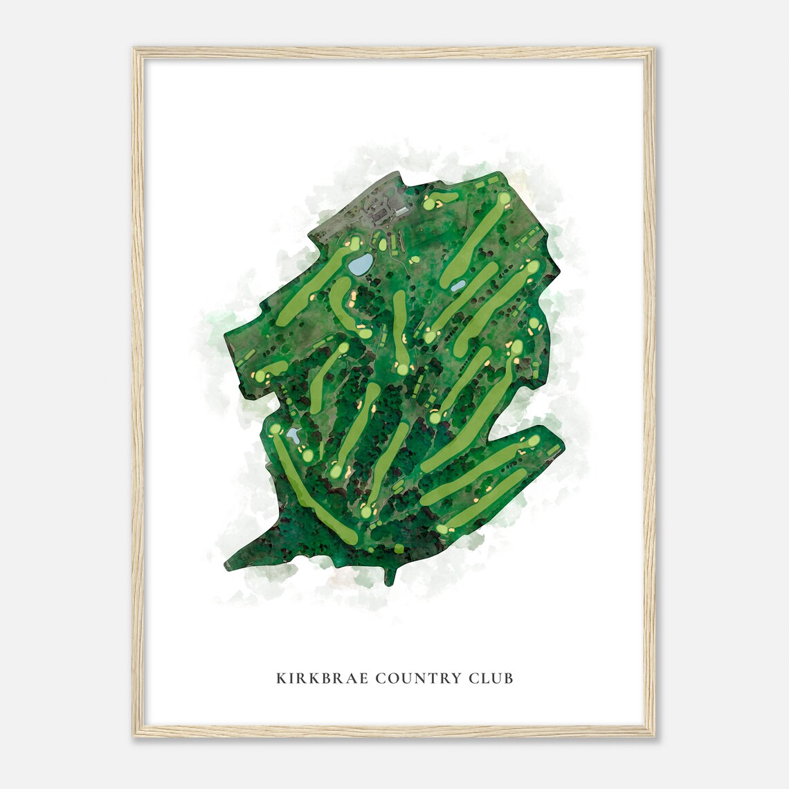 Kirkbrae Country Club Watercolor Aerial Golf Course Map Wall Art - Image 2