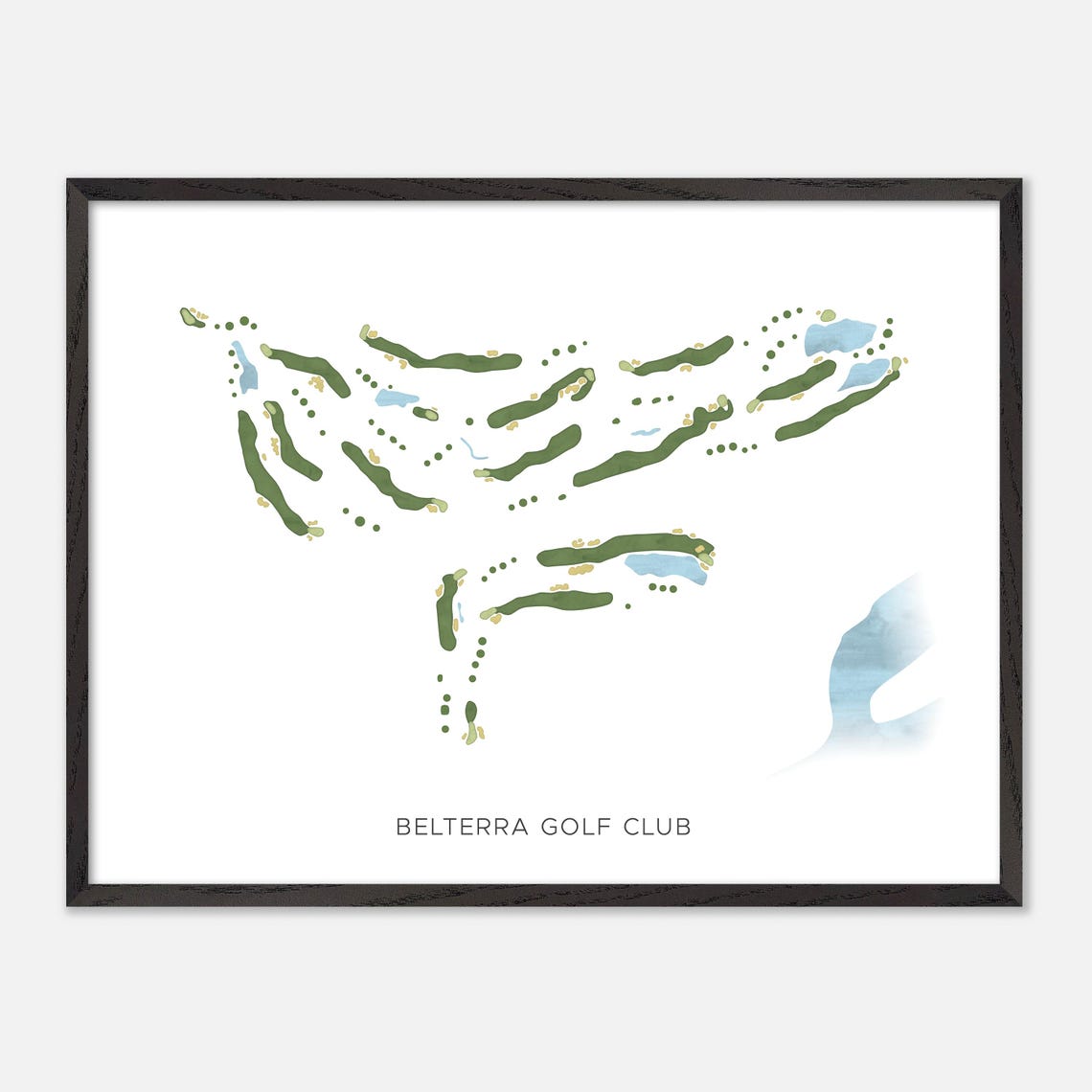 Belterra Golf Club Florence Indiana Modern Watercolor Map Poster - Image 5