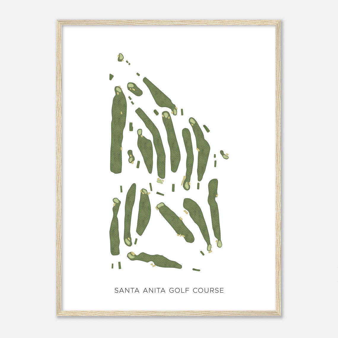Santa Anita Golf Course California Modern Minimalist Golf Map Print - Image 2