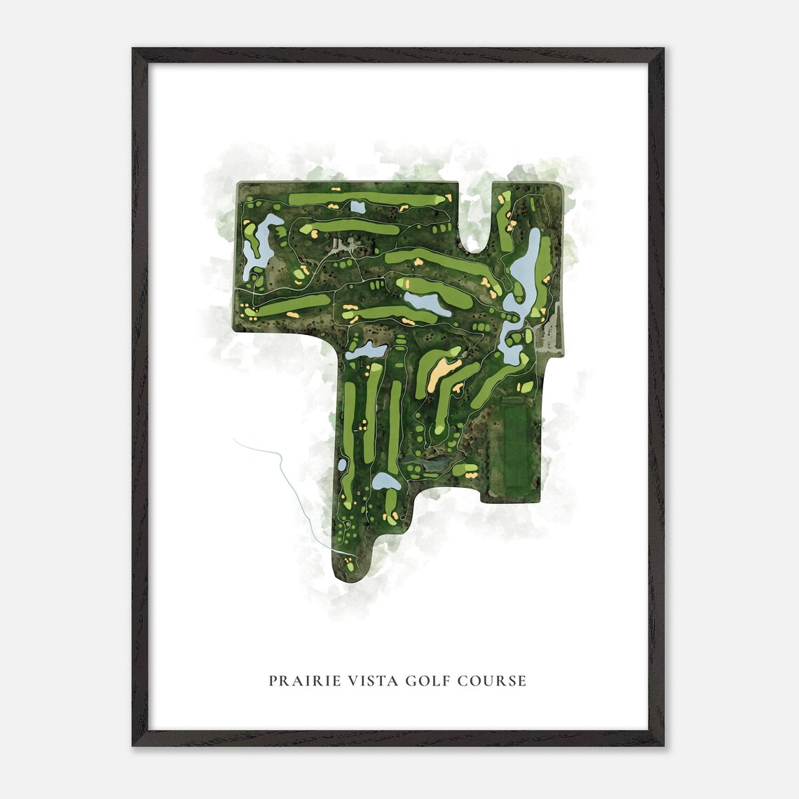 Prairie Vista Golf Course Bloomington Illinois Classic Watercolor Poster - Image 3