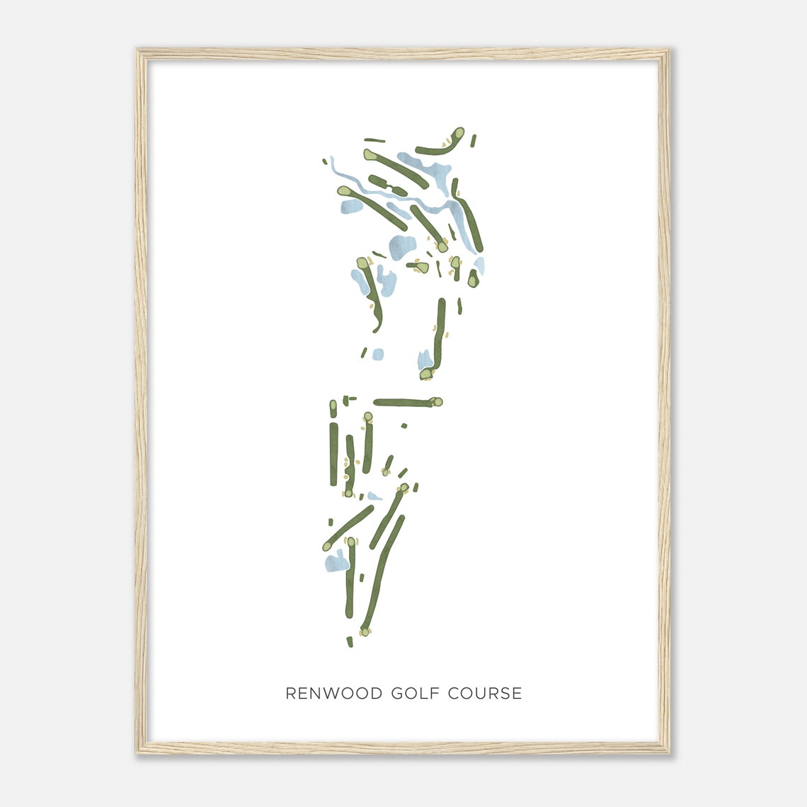 Renwood Golf Course Illinois Modern Watercolor Map Golfer Gift Golf Wall Art Golf Poster Print Course Layout