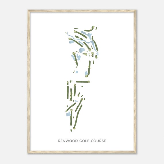 Renwood Golf Course Illinois Modern Watercolor Map Golfer Gift Golf Wall Art Golf Poster Print Course Layout